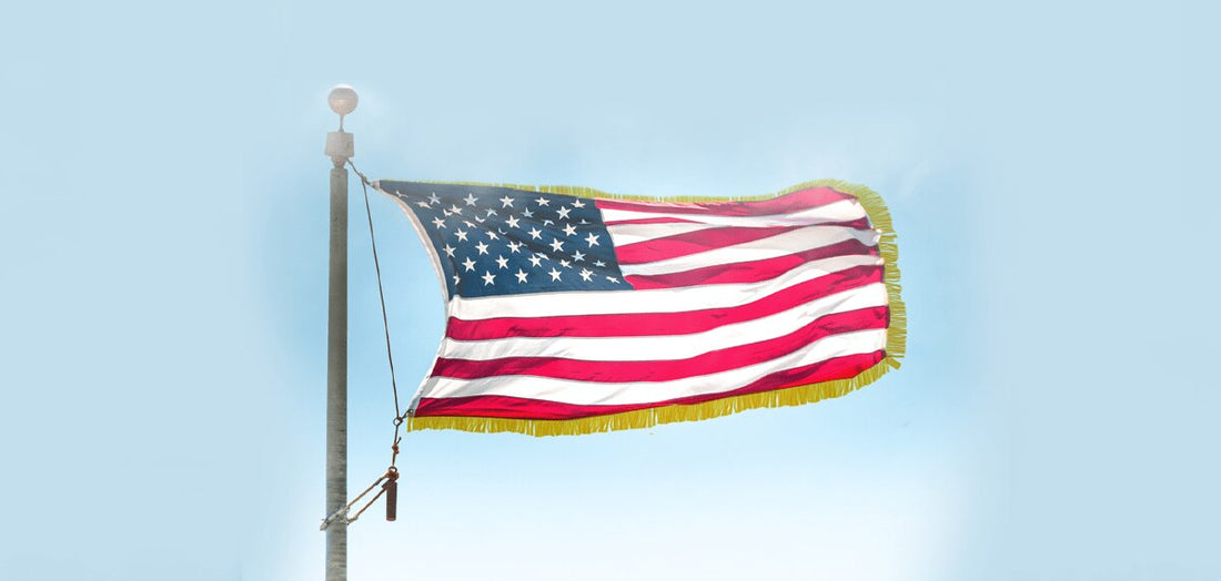 gold fringe on American flag