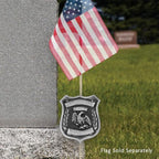 Police U.S. Cemetery Flag Holder
