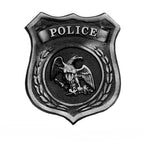 Aluminum Police Shield Grave Marker featuring a detailed eagle emblem with laurel wreath accents and the word POLICE at the top.