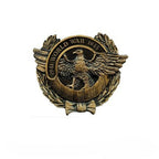 Plastic US Veteran Grave Marker featuring a bronze-colored eagle emblem with "1941 World War 1945" text surrounded by a laurel wreath design.