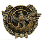 Plastic US Veteran Grave Marker featuring a detailed eagle emblem with laurel wreath and text "1941 World War 1945" in bronze tones