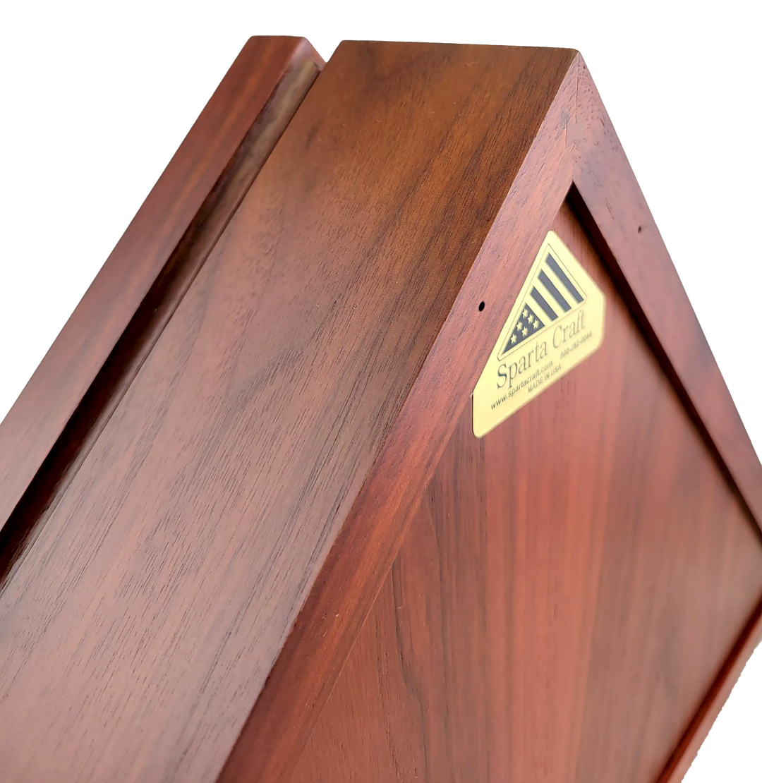 Memorial Flag Display Case with Presidential Seal - Walnut Finish