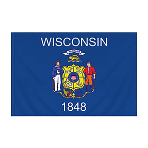 Wisconsin Flag with Pole Sleeve
