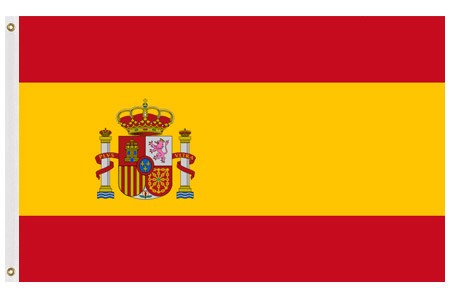 Spain national flag with coat of ar