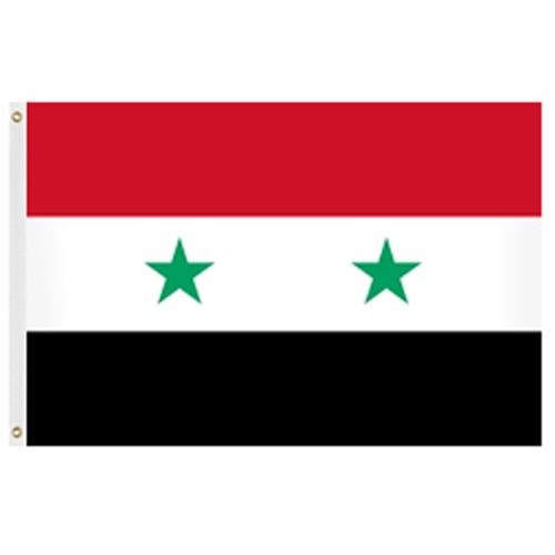 Syria flag with green stars