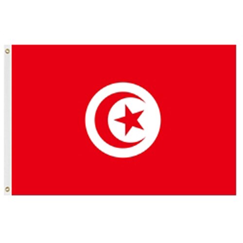 flag of Tunisia with star and cresc