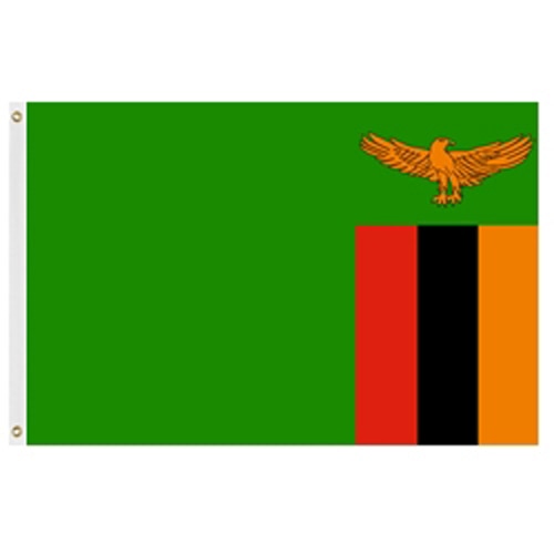 Zambia flag with eagle and stripes