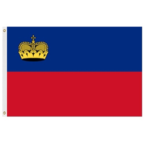 Flag of Liechtenstein with crown
