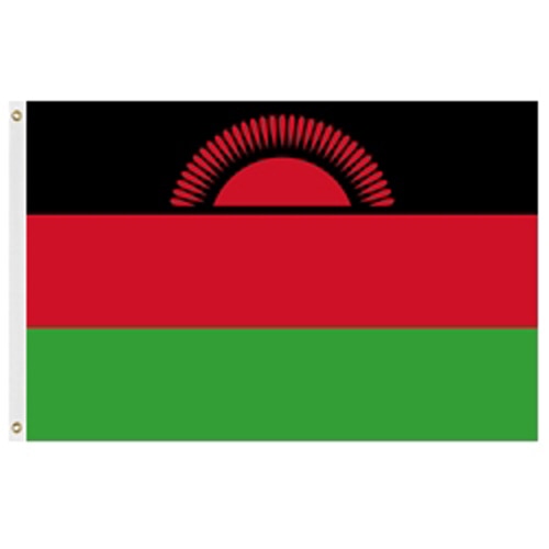 Malawi flag red green black colors