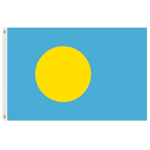 flag of Palau blue with yellow circ