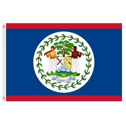 Belize flag with coat of arms