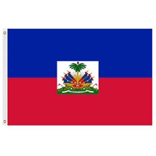 Haitian flag red blue white emblem