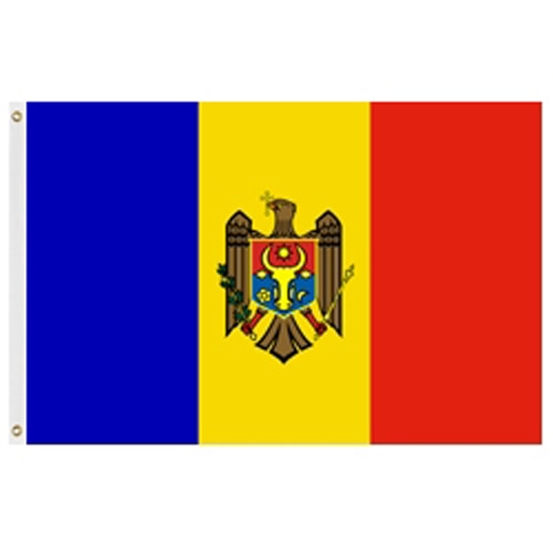 Flag of Moldova with coat of arms