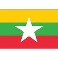 Myanmar flag with colored stripes
