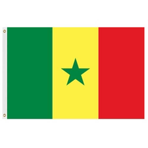 Senegal flag with yellow star