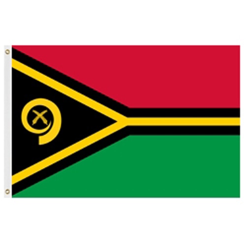 Vanuatu flag with red green black c