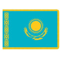 Kazakhstan flag with sun and eagle
