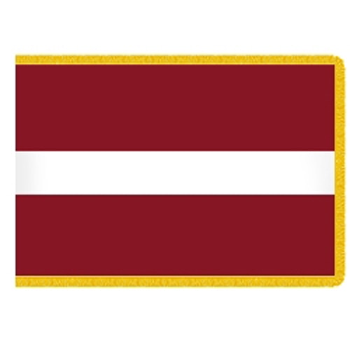 Latvian flag with yellow border