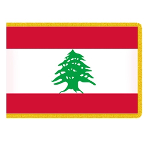 Lebanon flag with green tree