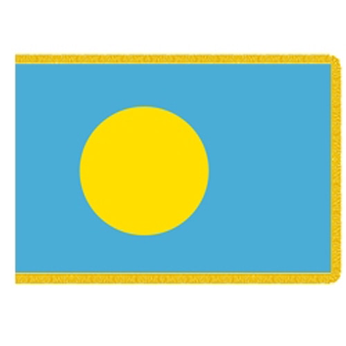 flag of Palau blue background yello