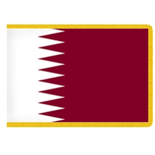 Qatar flag with yellow border