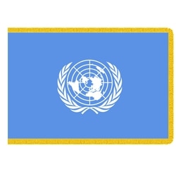 UN flag with globe design