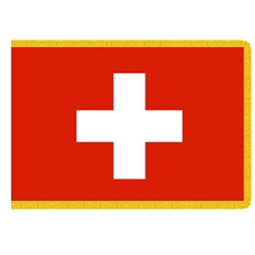 Swiss flag with white cross