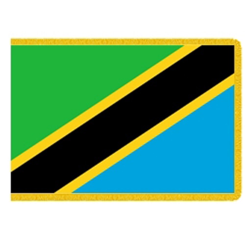 Tanzania flag with yellow fringe
