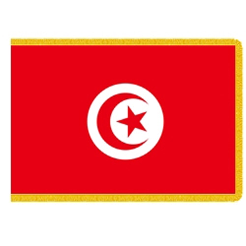 Tunisia flag red with symbols