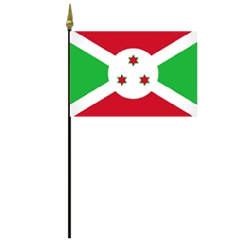 Burundi flag on pole with spearhead