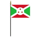Burundi flag on pole with spearhead