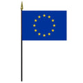 EU flag on a black pole