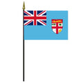 Fiji national flag on a pole