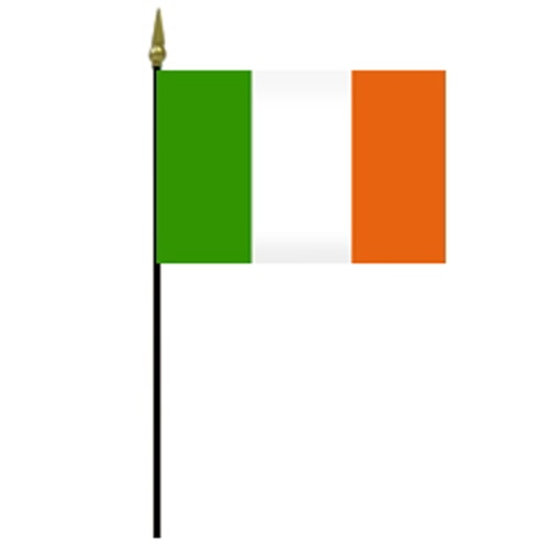 Irish flag with green white orange