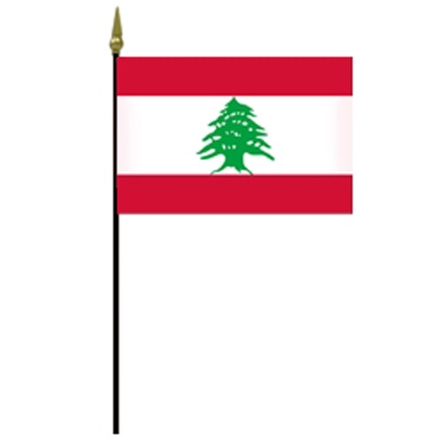 Lebanon national flag on pole