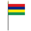 Mauritius national flag on pole