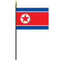 North Korea flag on a pole