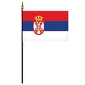 Serbian flag on a pole