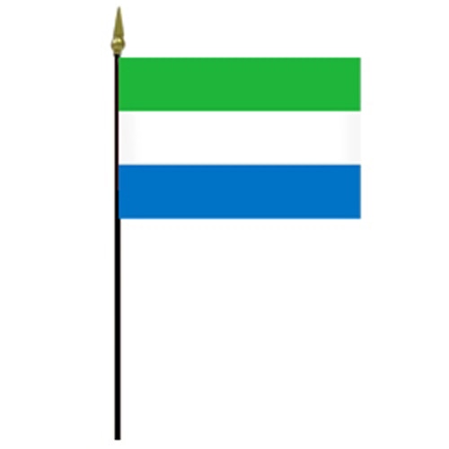 Sierra Leone flag on a pole