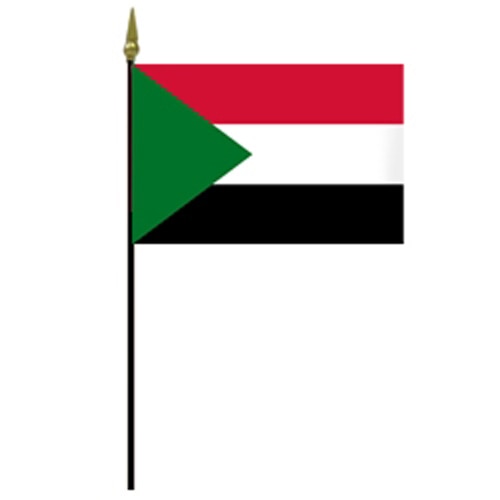 Sudanese flag on a flagpole