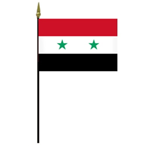 Syria national flag on a pole