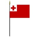 Tonga flag with red and white color