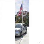 flag pole with American flag van