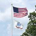 US flag and army flag flying high