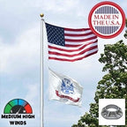 flags flying in medium winds