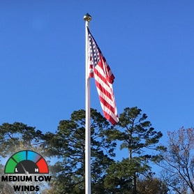 25 white fiberglass flagpole