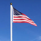 American flag waving in sky