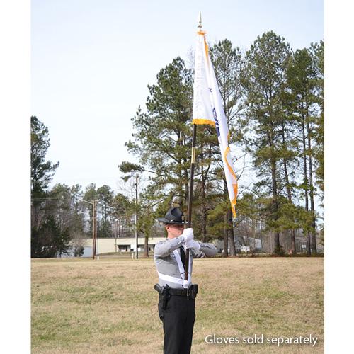 person holding flag in field