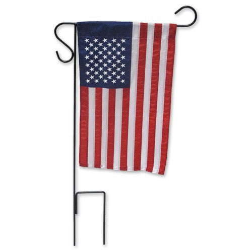 USA flag on a metal garden stand