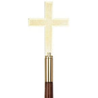 gold and wooden cross pen